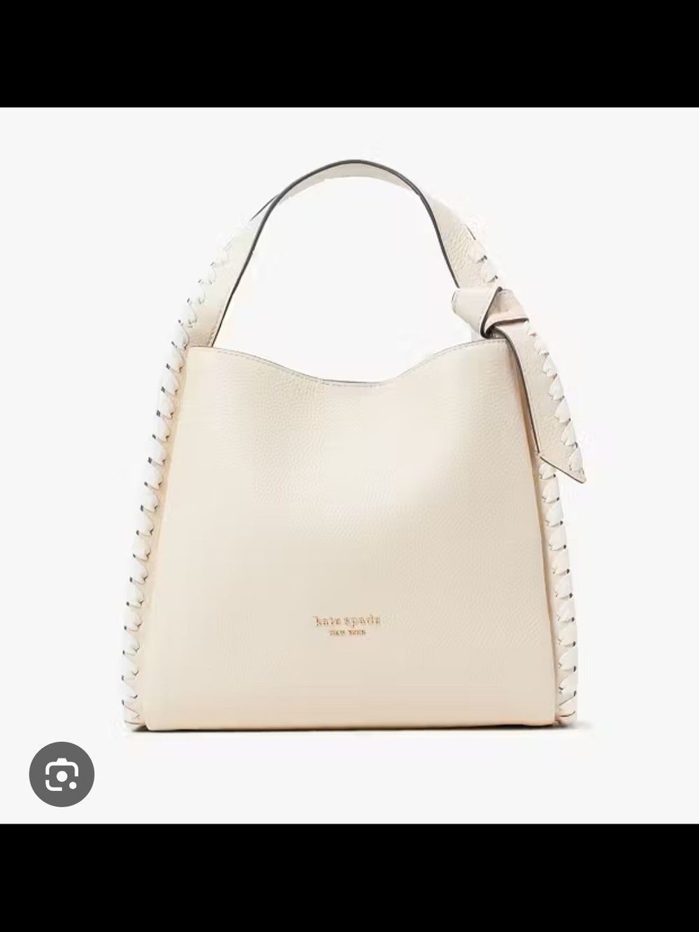 Kate Spade Knott Whipstitched Medium Crossbody Tote Cream Leather